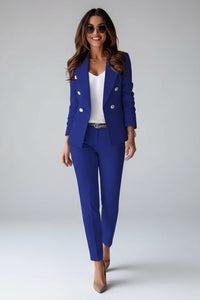 Armanda | Women's Double-Breasted Suit Set in Blue