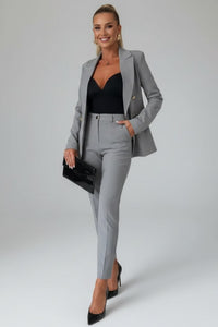 Armanda | Women's Double-Breasted Suit Set in Gray