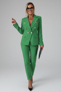 Armanda | Women's Double-Breasted Suit Set in Green