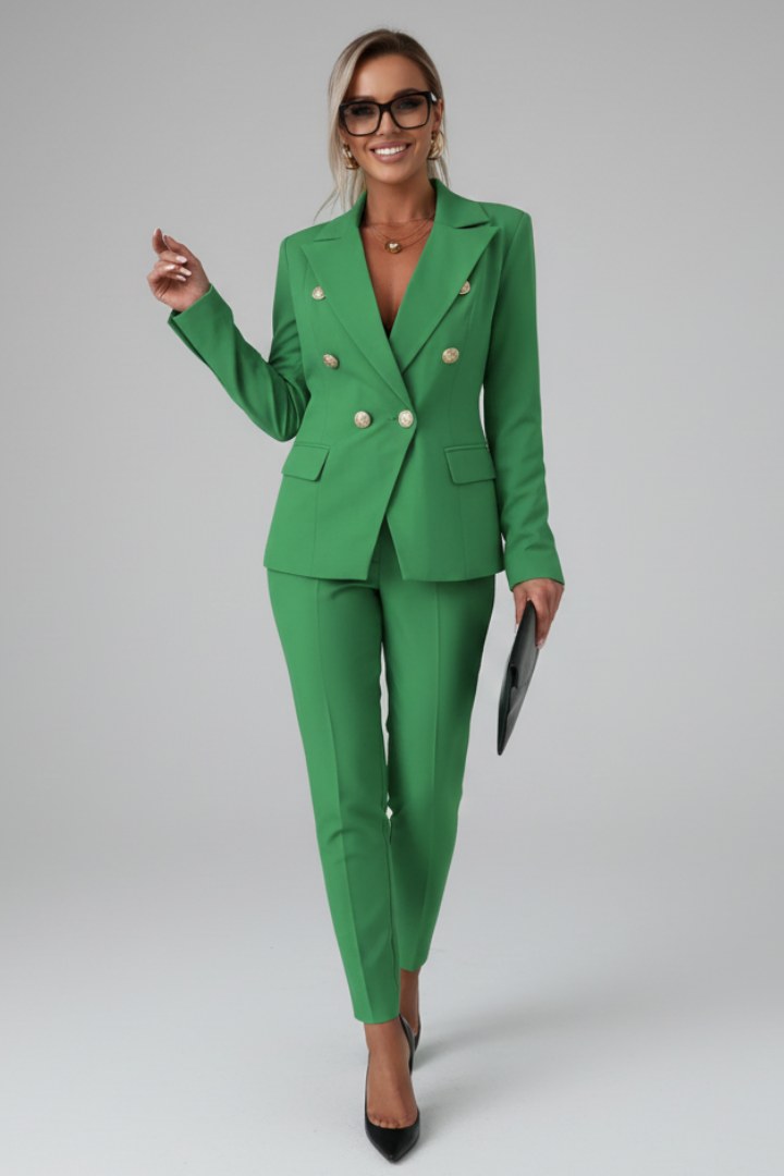 Armanda | Women's Double-Breasted Suit Set in Green
