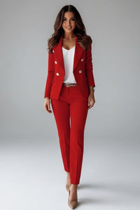 Armanda | Women's Double-Breasted Suit Set in Red