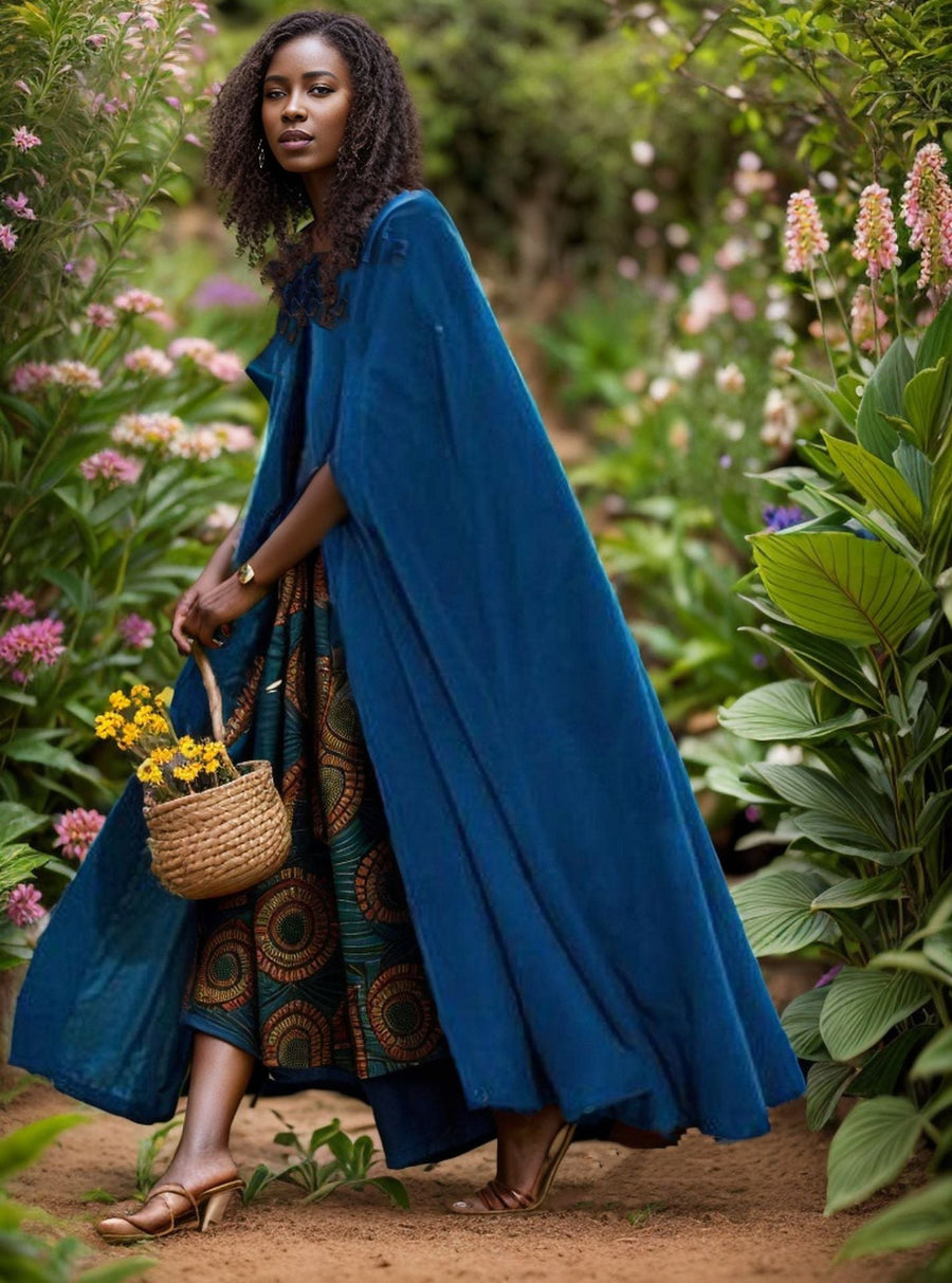 Armelle | Women's Elegant Maxi Dress in Blue