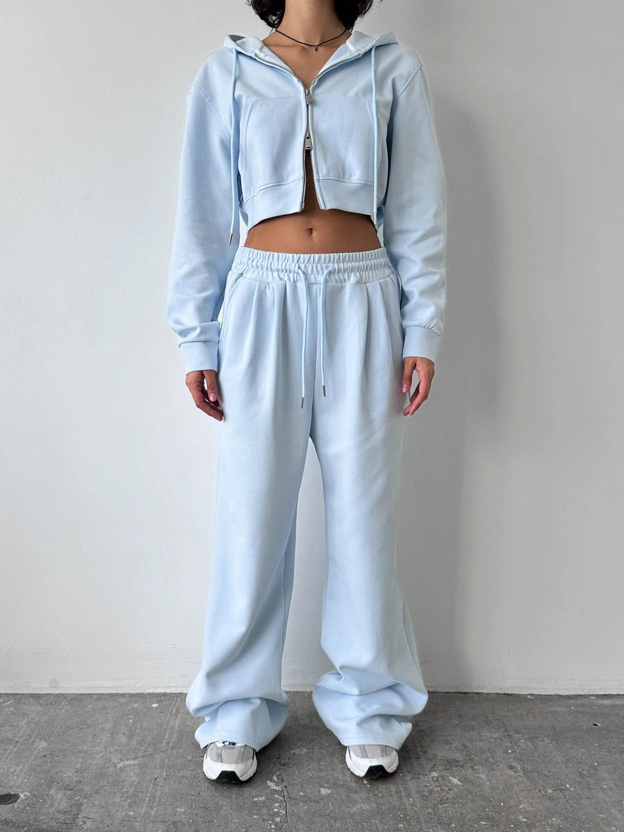 Armelle | Women's High Waist Comfortable Joggers in Sky Blue