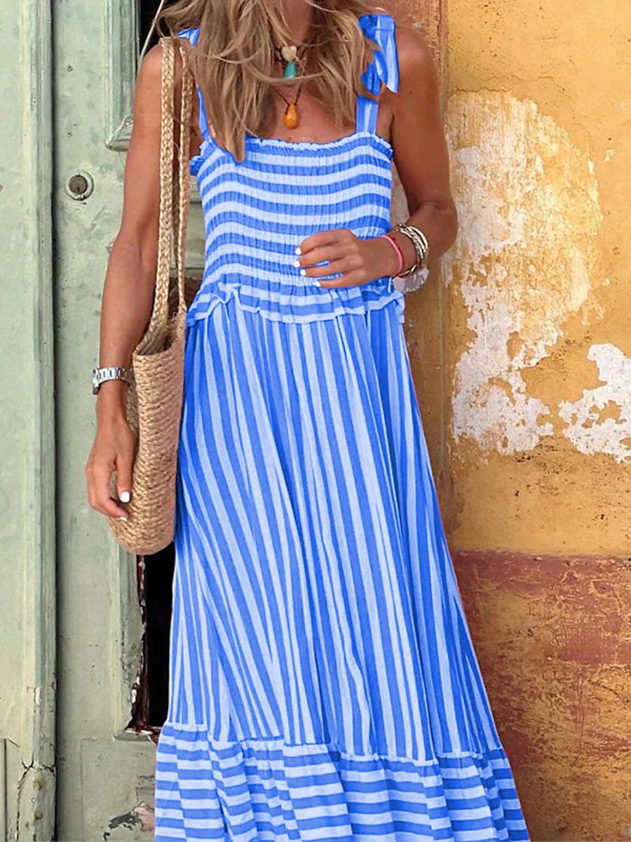 Arnaude | Women's Tie Shoulder Straps Maxi Sumer Dress