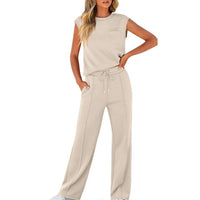 Artemisia | Women's Sleeveless Top and Pants Summer Co-Ord in Apricot