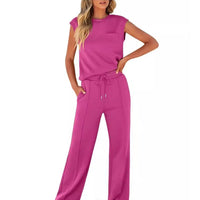 Artemisia | Women's Sleeveless Top and Pants Summer Co-Ord in Red
