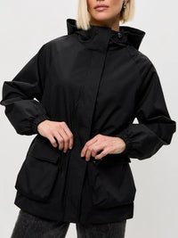 Ascelina | Women's Pockets Lightweight Jacket in Black