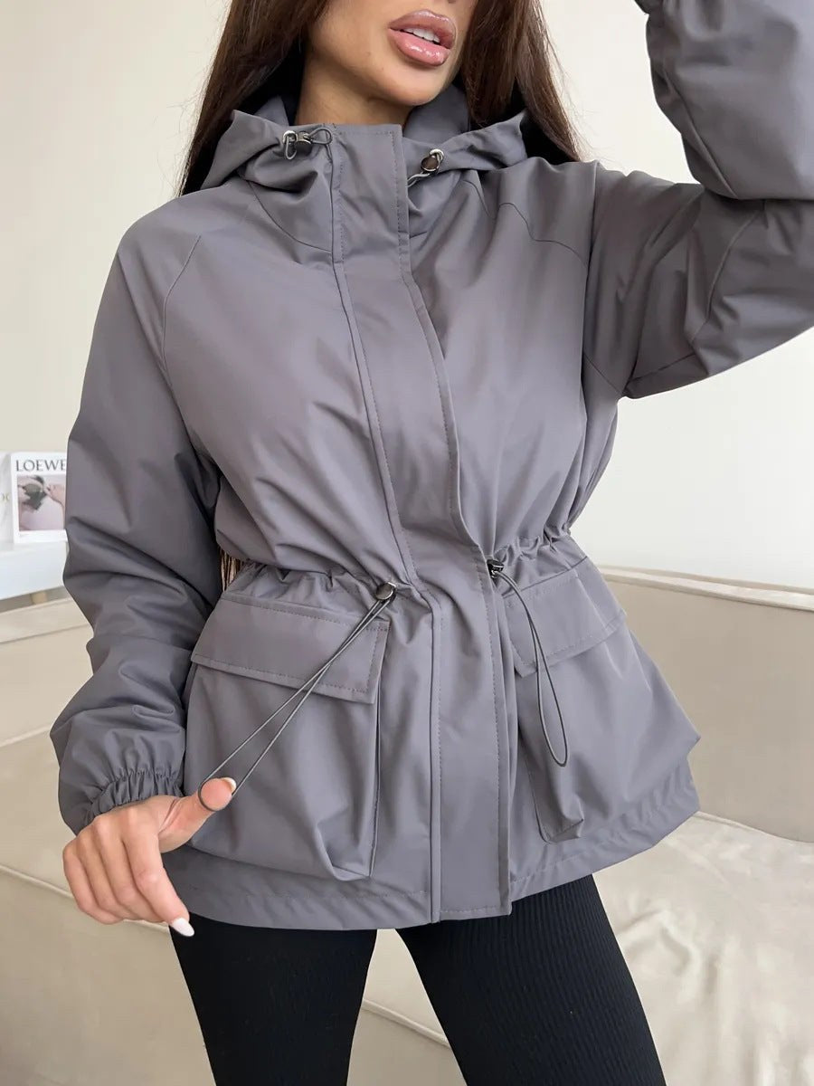 Ascelina | Women's Pockets Lightweight Jacket in Gray