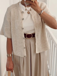 Asenath | Women's Lightweight Knit Cardigan in Apricot