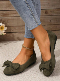 Ashley | Women's Bow-Detail Suede Slip-On Comfort Shoes