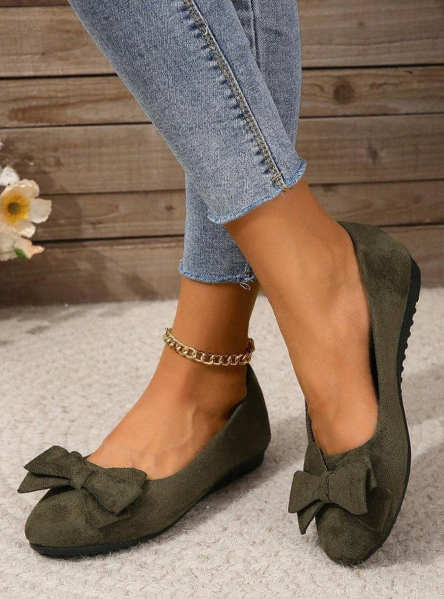 Ashley | Women's Bow-Detail Suede Slip-On Comfort Shoes