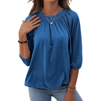 Ashlyn | Women's Lightweight Blouse Top in Blue