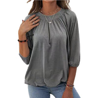 Ashlyn | Women's Lightweight Blouse Top in Gray