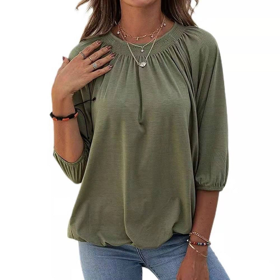 Ashlyn | Women's Lightweight Blouse Top in Olive Green