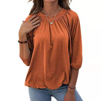 Ashlyn | Women's Lightweight Blouse Top in Orange