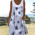 Asta | Women's Geometric Print Style Midi Summer Dress