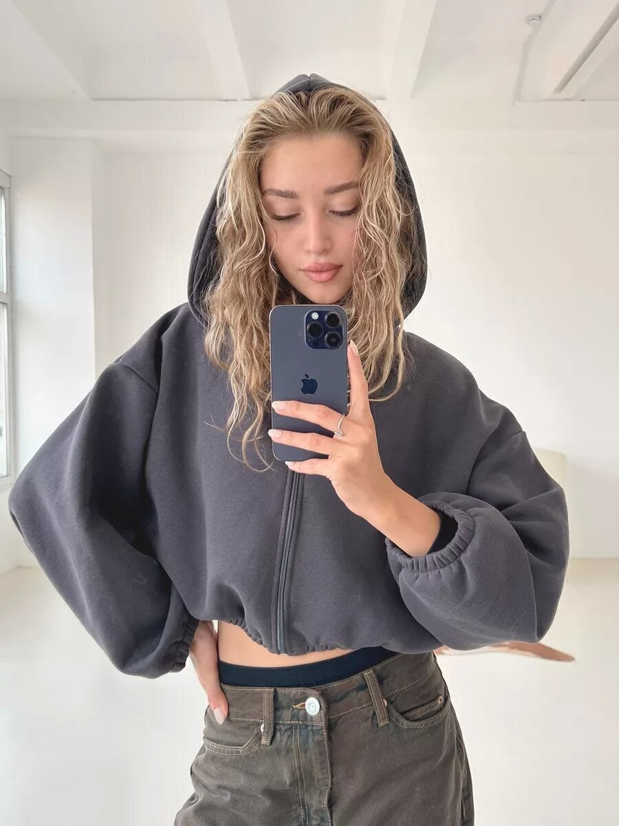 Astrid | Women's Oversized Hooded Hoodie in Dark Gray