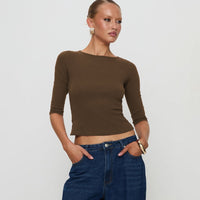 Atalante | Women's Bodycon Top in Coffee
