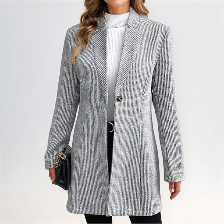 Aubrey | Women's Textured Elegant Blazer in Light Gray
