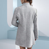 Aubrey | Women's Textured Elegant Blazer in Light Gray