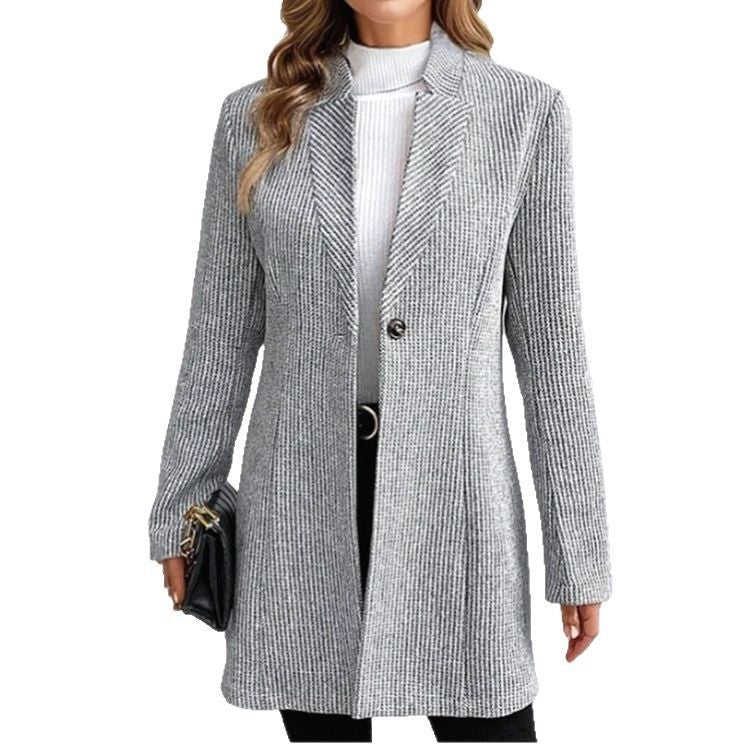 Aubrey | Women's Textured Elegant Blazer in Light Gray