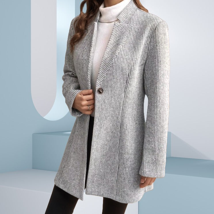 Aubrey | Women's Textured Elegant Blazer in Light Gray