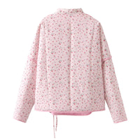 Aubrey | Women's Tie Belt Belted Floral Blouse in Pink