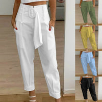 Aubriet | Women's Pockets Belted Fashionable Pants – Dress Pants