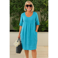 Audeline | Women's Short With Loose Shape Summer Dress in Blue