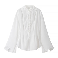 Audra | Women's Ruffle Elegant Blouse in White