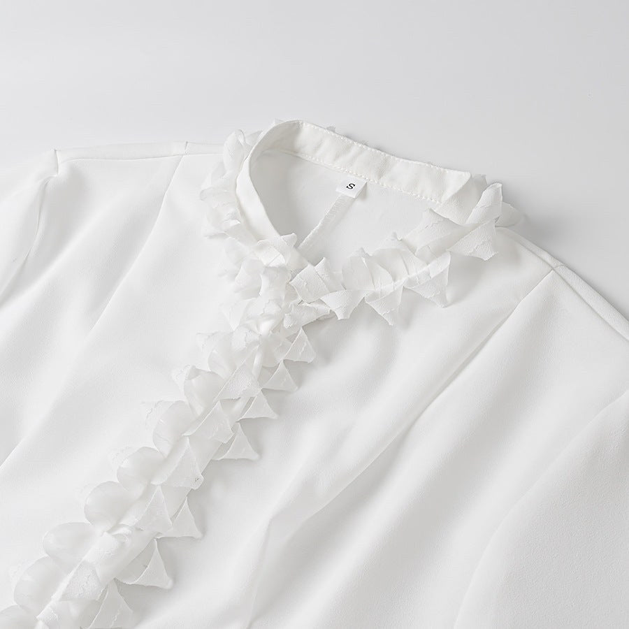 Audra | Women's Ruffle Elegant Blouse in White