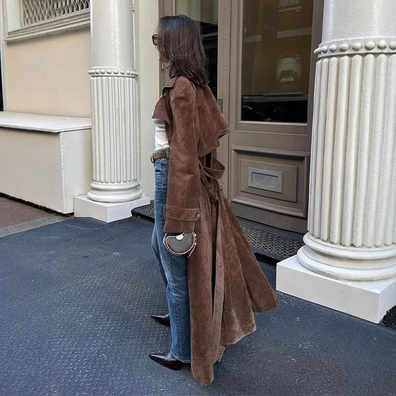 Augusta | Women's Oversized Elegant Trench Coat in Brown