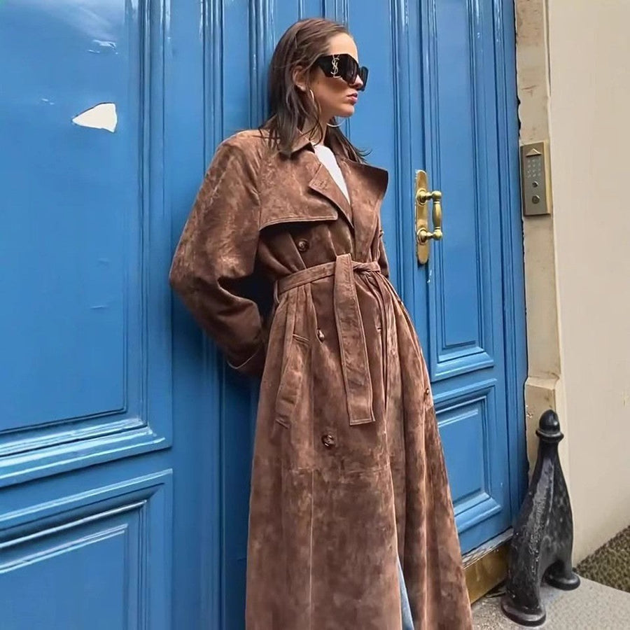Augusta | Women's Oversized Elegant Trench Coat in Brown