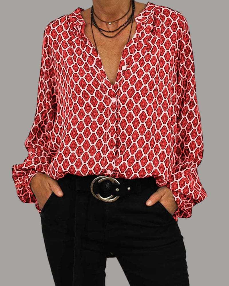 Augusta | Women's Comfortable Blouse in Red