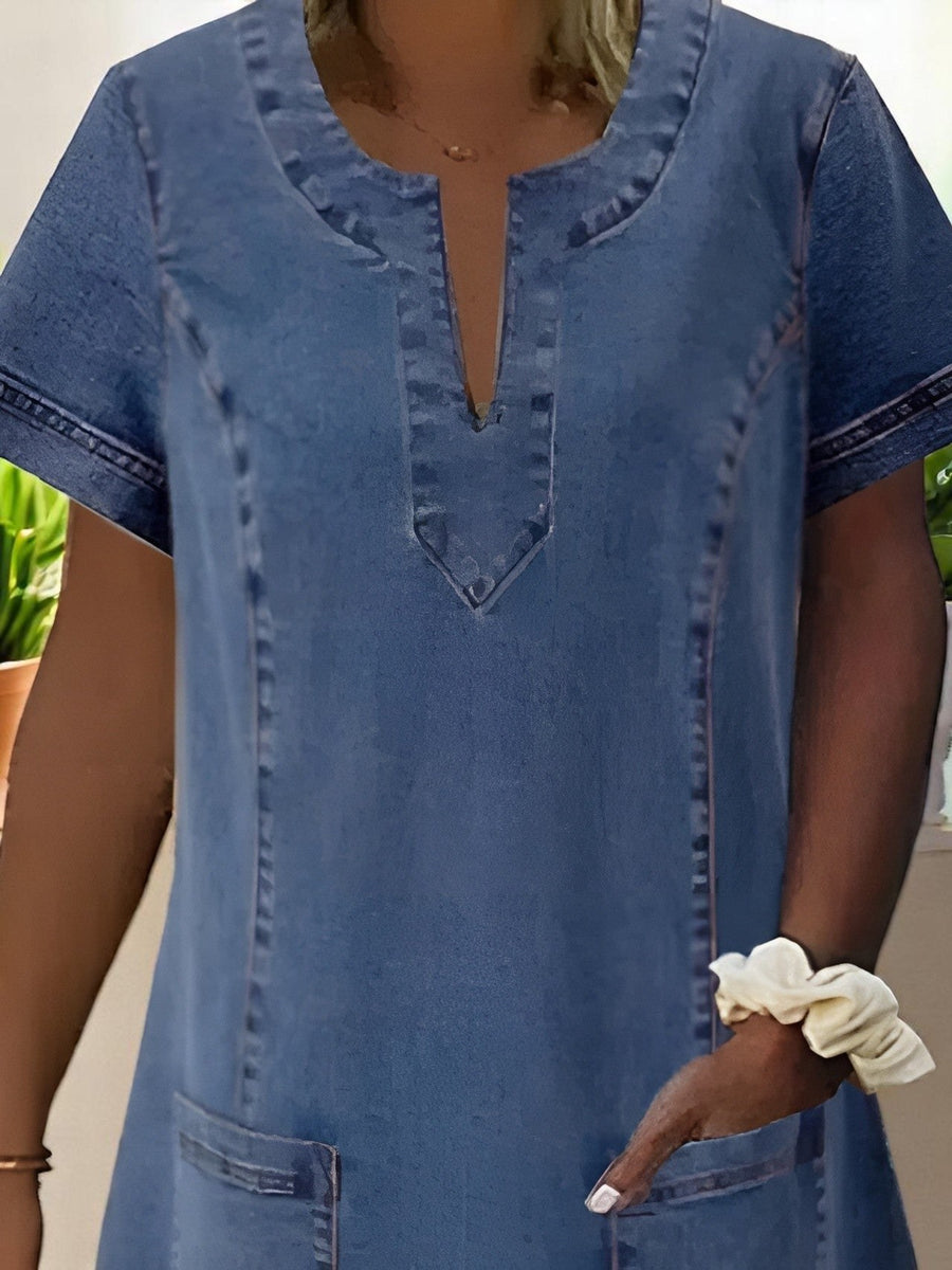 Aurelia | Women's Short Sleeve Shift Mini Dress