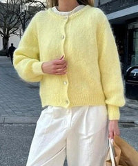 Aurelian | Women's Button-Front Knit Soft Cardigan in Yellow