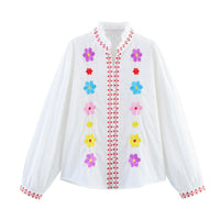 Aurelie | Women's Ruffle Blouse in White