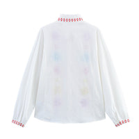 Aurelie | Women's Ruffle Blouse in White