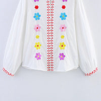 Aurelie | Women's Ruffle Blouse in White