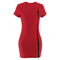 Aureola | Women's Crew Neck Zip Bodycon Dress