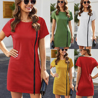 Aureola | Women's Crew Neck Zip Bodycon Dress