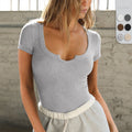 Auriane | Women's Crew Neck Bodycon Short Sleeve Bodysuit