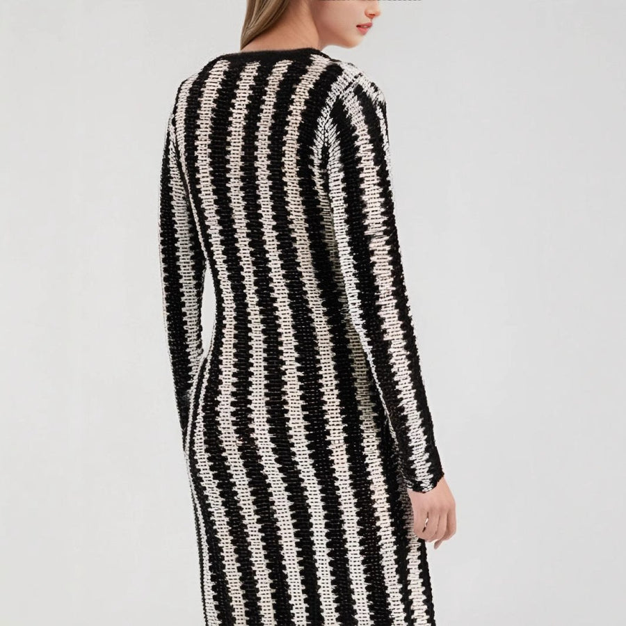 Aurora | Women's Asymmetric Knit Dress in Black