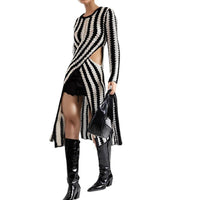 Aurora | Women's Asymmetric Knit Dress in Black