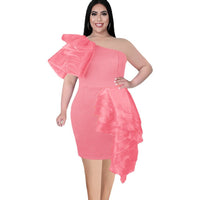 Ava | Women's Voluminous Ruffle Cocktail Dress in Pink