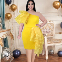 Ava | Women's Voluminous Ruffle Cocktail Dress in Pink