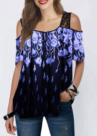 Averil | Women's Floral Blouse in Blue