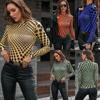 Avienda | Women's Bodycon Long Sleeve Top in Royal Blue