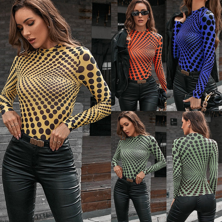 Avienda | Women's Bodycon Long Sleeve Top in Royal Blue