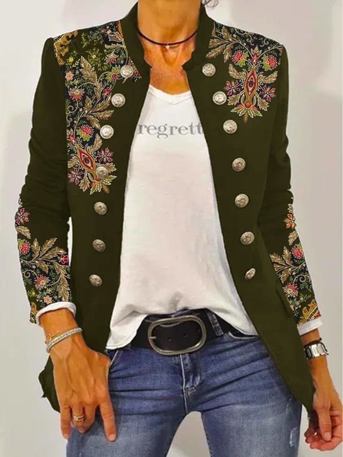 Axelle | Women's Floral Elegant Blazer in Green